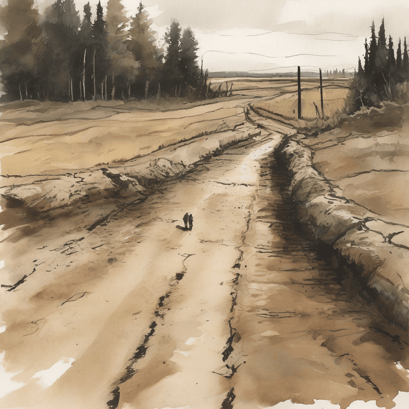 Clay streaks the Moses Lake trench walls.